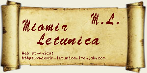 Miomir Letunica vizit kartica